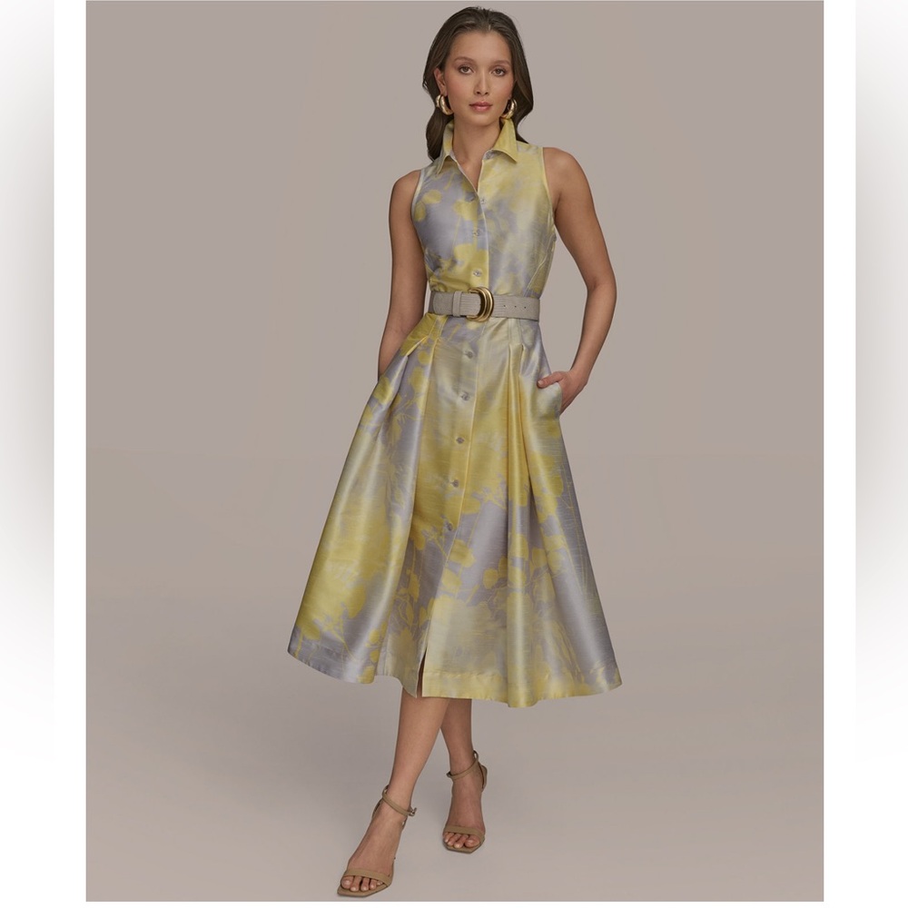 Donna Karan Yellow and Gray A-Line Skirt - Picture 4 of 8